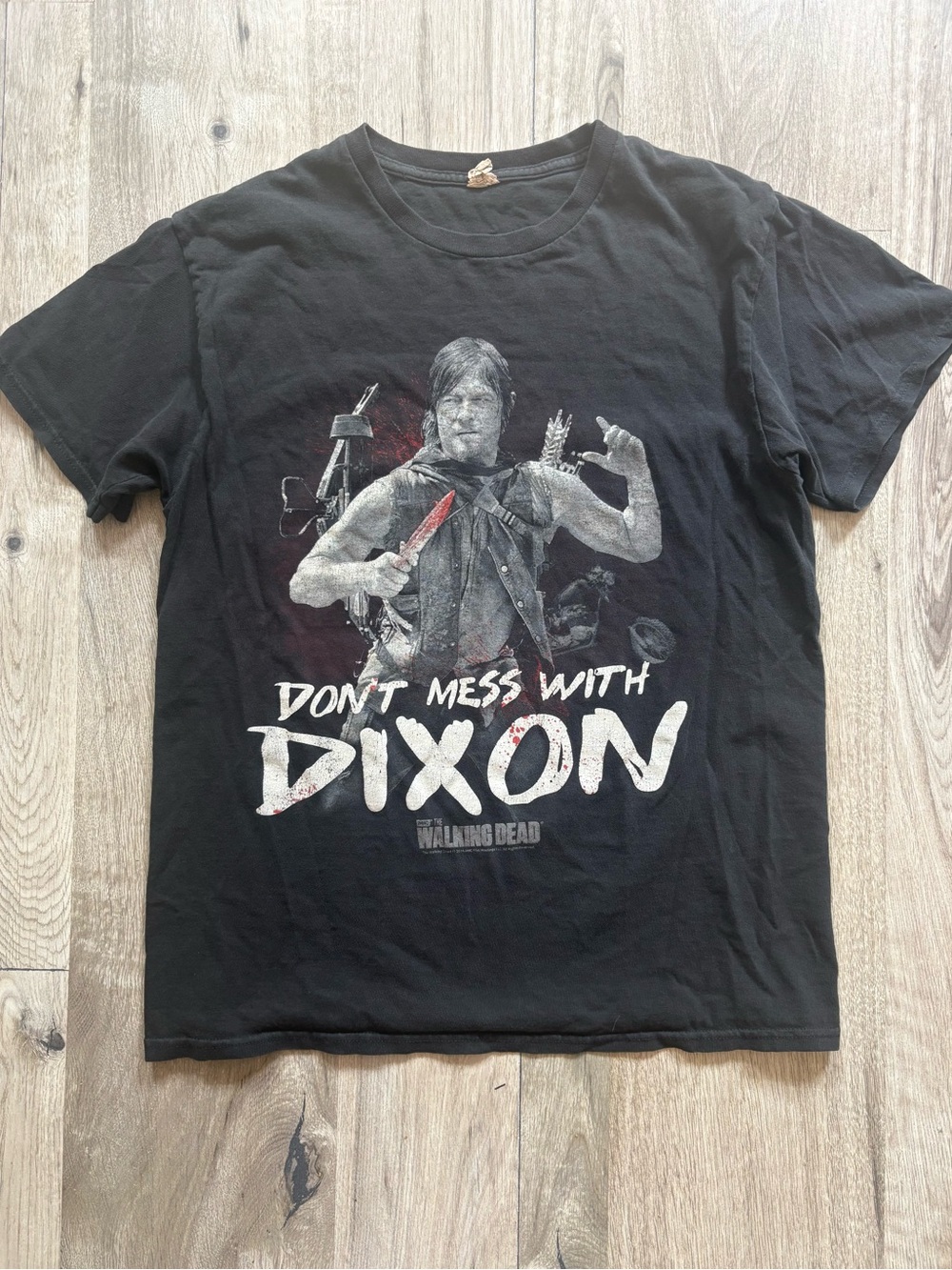 The Walking Dead "Don't Mess With Dixon" Black Graphic Tee